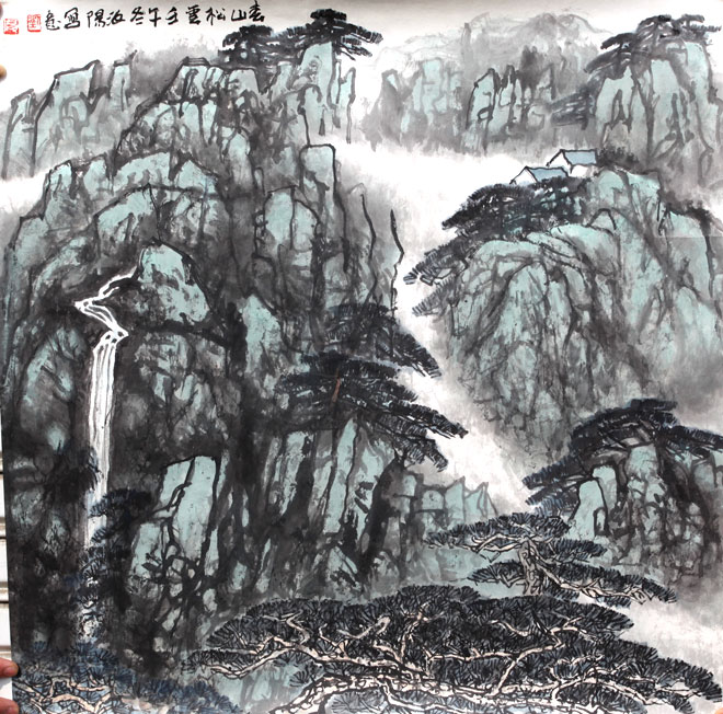 刘汝阳-《山水》_山水花鸟类_画院作品_黄山云鹤书画